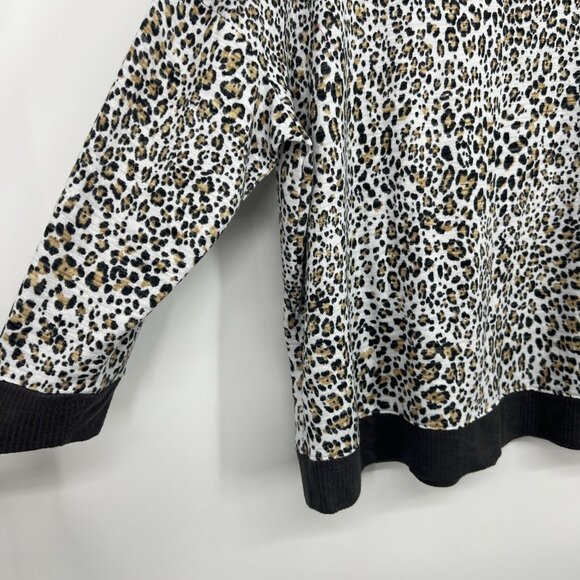 Secret Treasures Pajama Set Leopard Print Long Sleeve Jogger Top - Picture 10 of 14